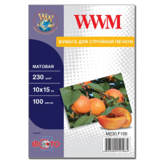 Фотопапір WWM, матовий 230g/m2, 100х150 мм, 100л 